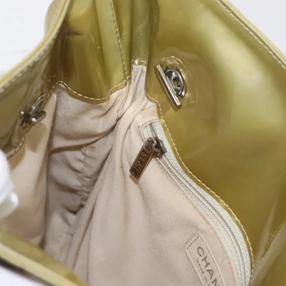 CHANEL COCO Mark Chain Shoulder Bag Patent leather Gold CC Auth 152287 - Picture 12 of 16